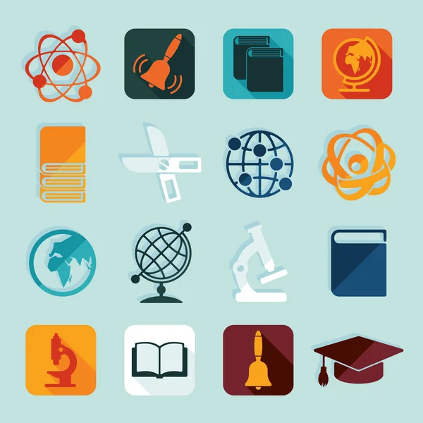 Iconos educativos — Vector de stock