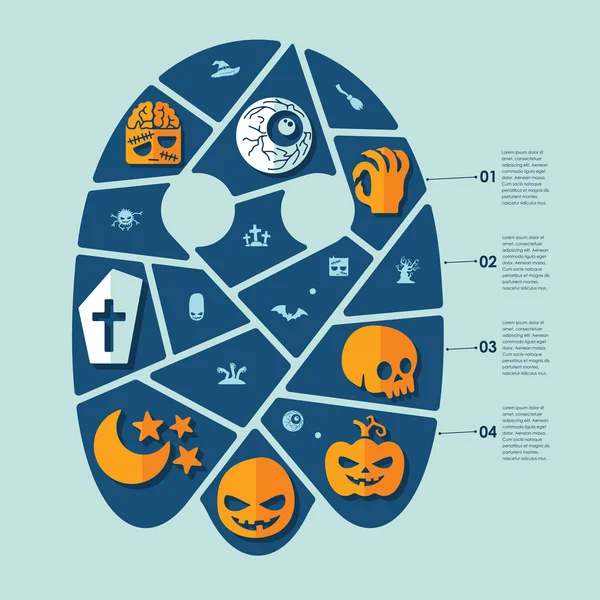 Halloween infográfico — Vetor de Stock