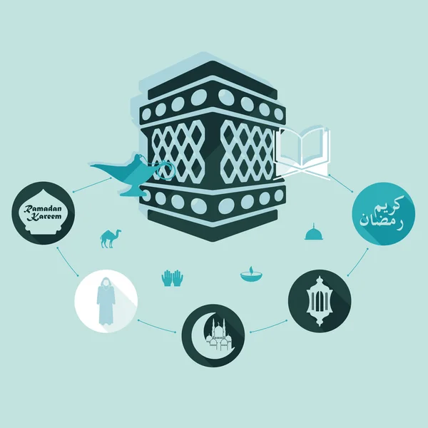 Ramadán Kareem infografía — Archivo Imágenes Vectoriales