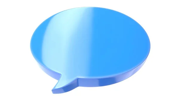 3D ilustracja niebieskiego SMS balon izolowany na białym — Zdjęcie stockowe