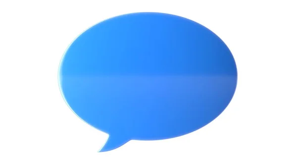 3D illusztráció kék szöveges üzenet léggömb elszigetelt fehér — Stock Fotó