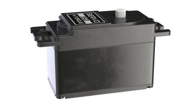 Servo motorunun beyaz üzerine izole edilmiş 3B illüstrasyonu