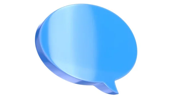 白に隔離された青いテキストメッセージバルーンの3Dイラスト — ストック写真