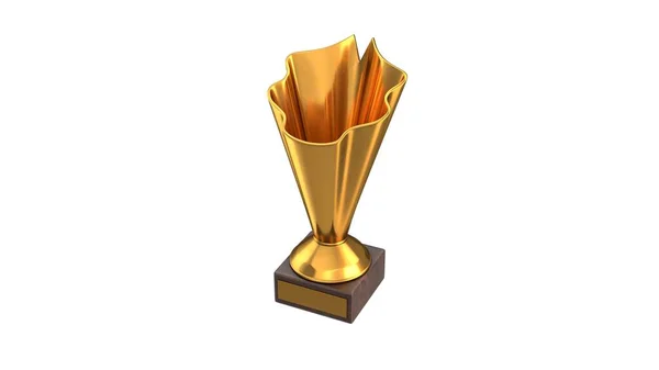 3D-Darstellung des Gold Trophy Cup isoliert auf Weiß — Stockfoto