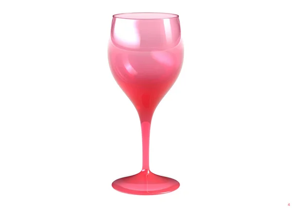 Ilustração 3D de vidro de vinho fosco rosa isolado em branco — Fotografia de Stock