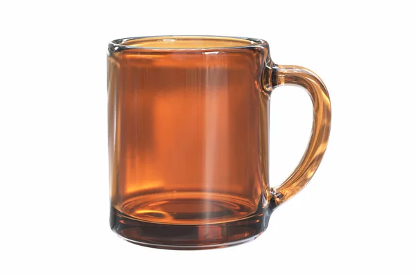 3D Render di tazza di tè di vetro ambrato colorato isolato su bianco — Foto Stock