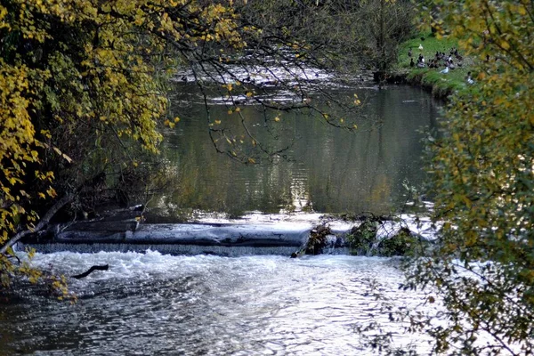 Küçük şelaleli manzaralı Nehir manzarası