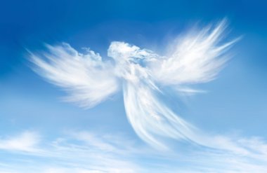 Angel in the clouds clipart