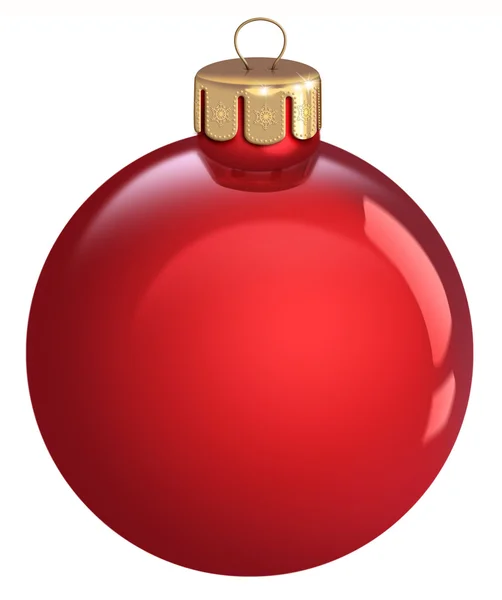 Red Christmas bauble, isolated on a white background. — Stock Photo, Image