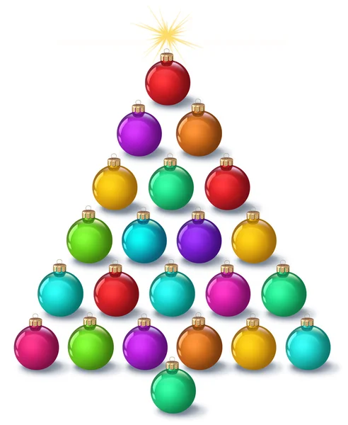 Karácsonyfa, hibája christams labda, egy fehér háttér — Stock Fotó