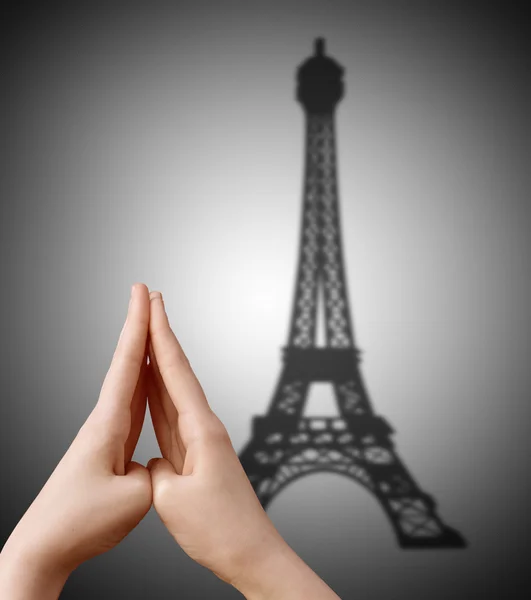 Torre Eiffel sombra . — Fotografia de Stock