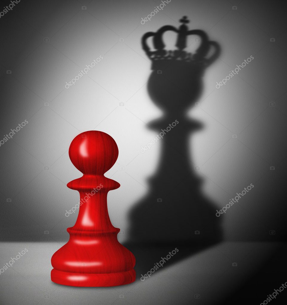 Mão usando um rei de ouro xadrez é matar um rei de prata xadrez.