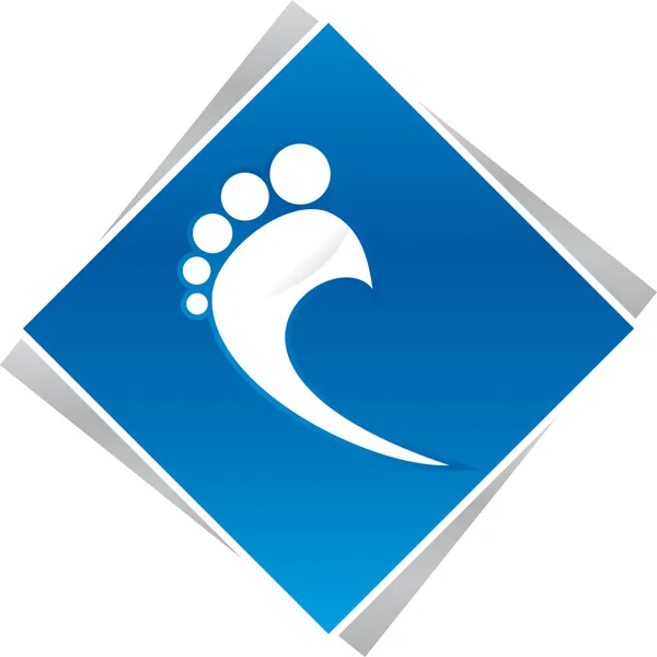 Chiropodist voet blauwe logo — Stockfoto