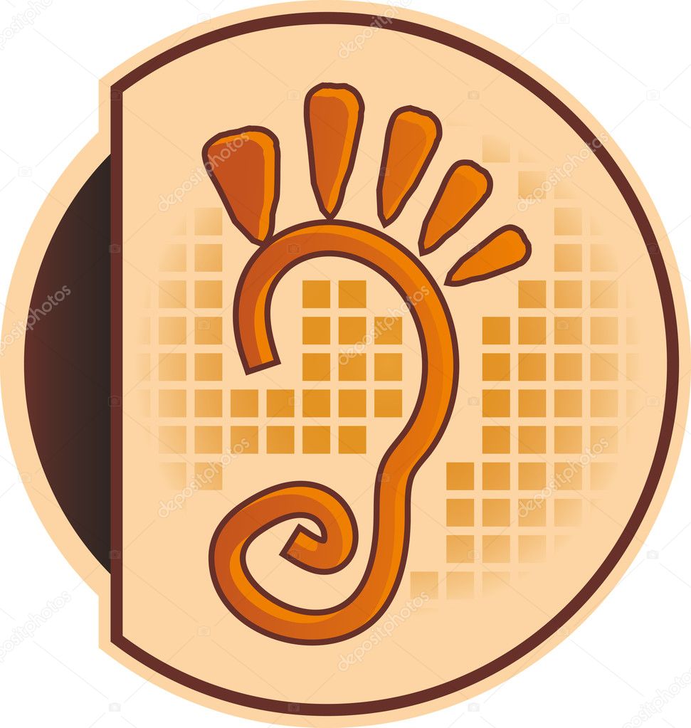 Logo orange feet to be walked companies or for podiatrists