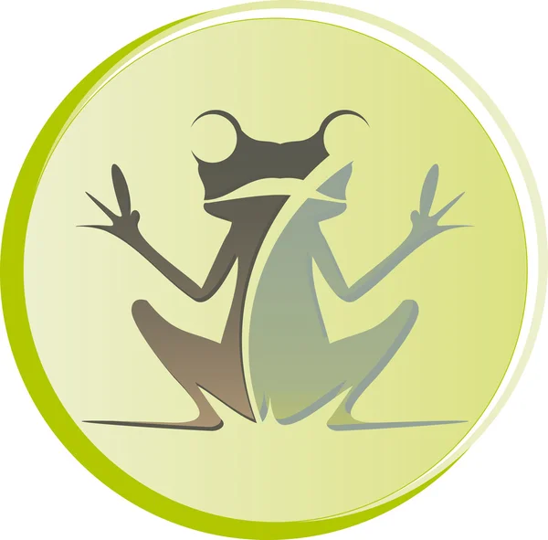 Oturan logo kurbağa — Stok fotoğraf