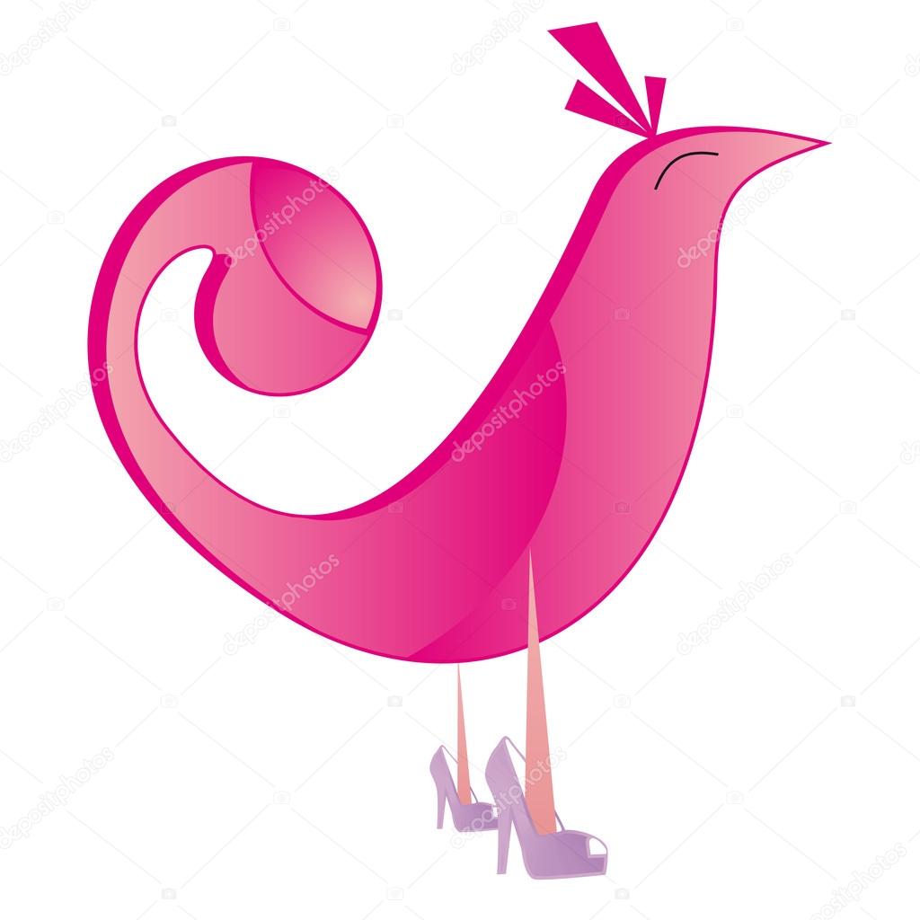 Logo pink bird fashionable