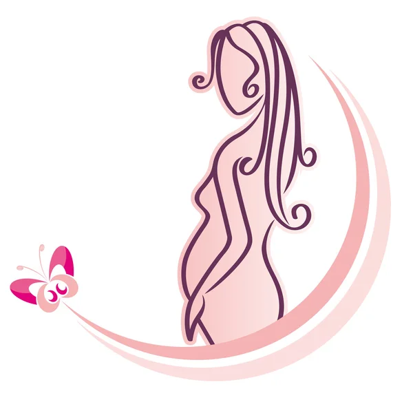 Έγκυος γυναίκα ροζ — Διανυσματικό Αρχείο