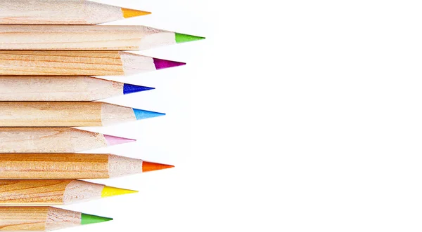 Colored pencils on a withe background — Stock Photo, Image