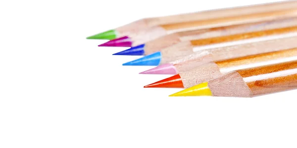 Colored pencils on a withe background — Stock Photo, Image