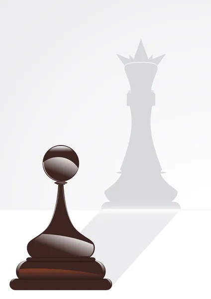 Pawn and king — Stock Vector