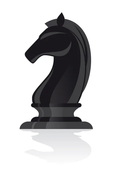 Chess black knight — Stock Vector