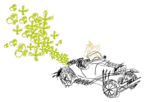 ベクトルの生態学的な車 — ストックベクタ