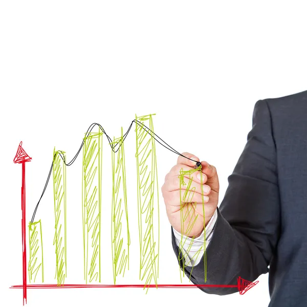 Business man with graph Stock Picture