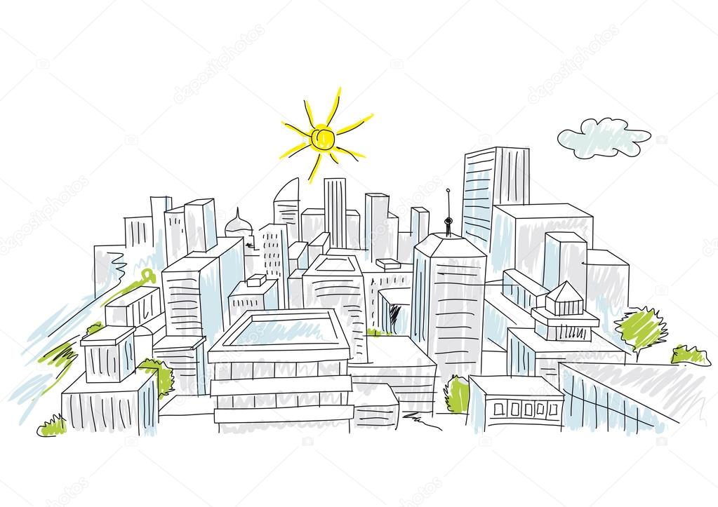 sketch of a city