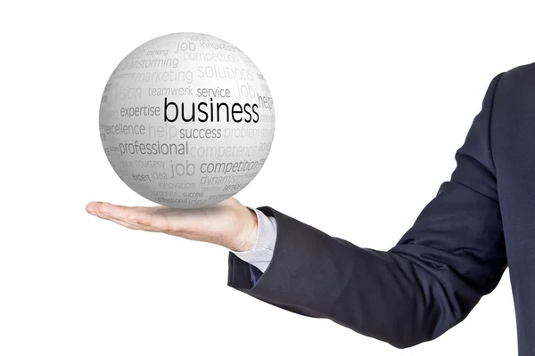 Businessman with conceptual sphere — Stock Photo, Image