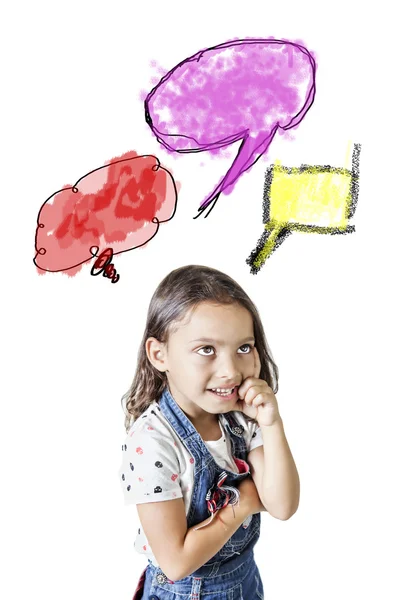 Little girl who think — Stock Photo, Image