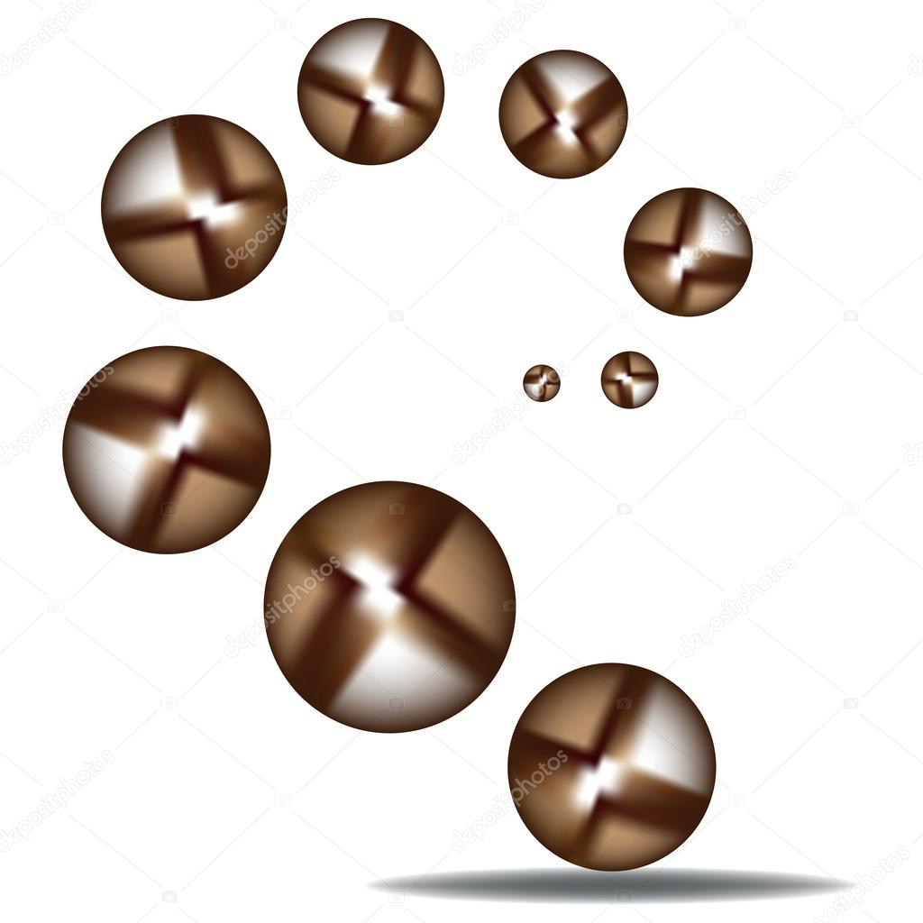 Brown marble symbol on a white background