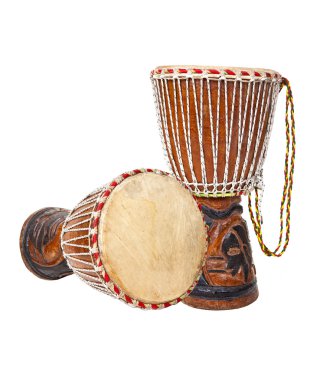 Two African djembe drums clipart