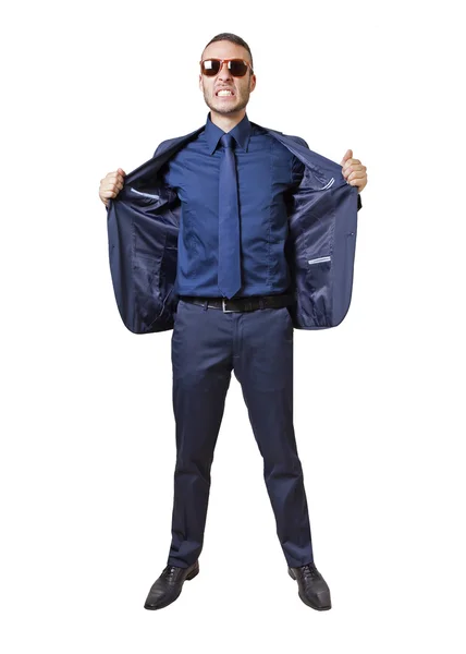 Hombre de negocios con chaqueta abierta —  Fotos de Stock