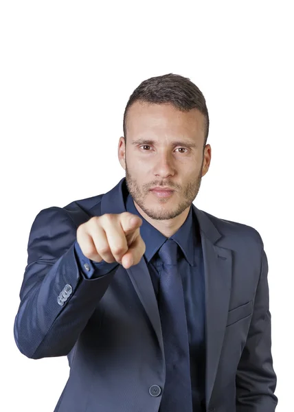Geschäftsmann zeigt mit dem Finger auf dich — Stockfoto