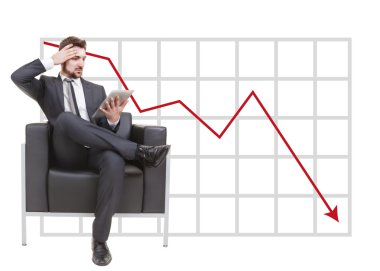 işadamı grafik arka plan üzerinde tehlikede