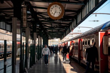 İstanbul, Türkiye, 5 Şubat 2011: Haydarpaşa büyük tren istasyonu Haydarpaşa, Sirkeci istasyonuyla birlikte İstanbul 'un iki şehirlerarası ve banliyö demiryolu terminali. 1909 'da yapılmış.