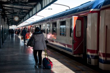 İstanbul, Türkiye, 5 Şubat 2011: Haydarpaşa büyük tren istasyonu Haydarpaşa, Sirkeci istasyonuyla birlikte İstanbul 'un iki şehirlerarası ve banliyö demiryolu terminali. 1909 'da yapılmış.