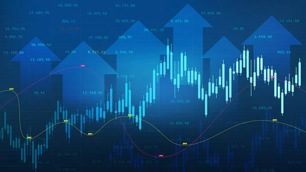 Önx istatistikleri, mali analiz gösterge paneli grafiği, çizgi ve ok vektör illüstrasyonu