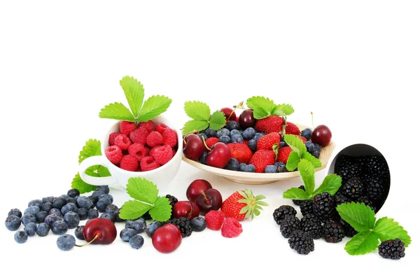 Summer berries on white background — Stock Photo, Image