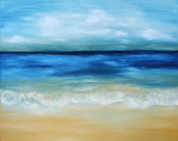 Warm topical sea and beach. Oil painting on canvas. — Stock Photo, Image