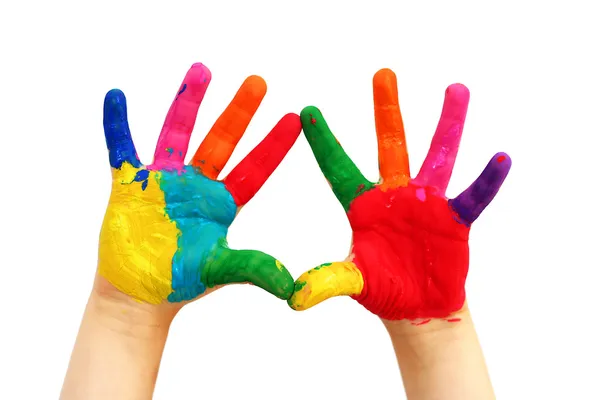 Painted child hands — Stock Photo, Image