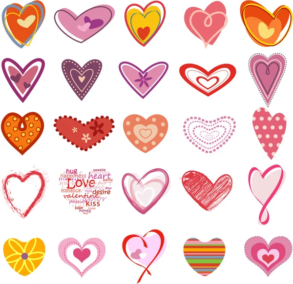 Corazones de moda — Vector de stock