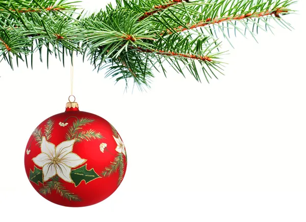 Bola de Natal em uma árvore — Fotografia de Stock