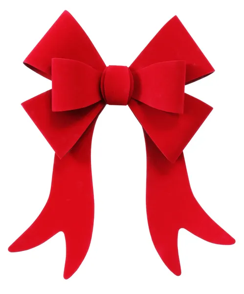 Red Christmas bow isolated on white — Stock Photo, Image