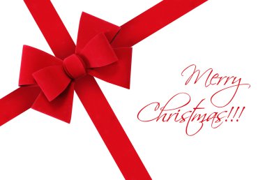 beyaz izole kırmızı Noel ya da Sevgililer şerit