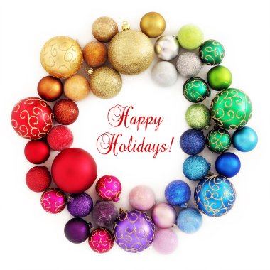 beyaz christmas gökkuşağı çelenk dekorasyon
