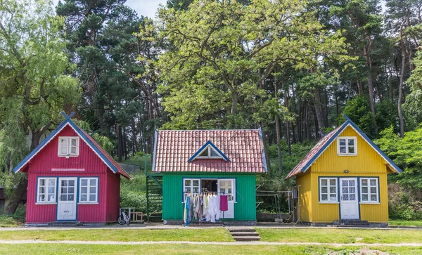 Traditional wooden houses on Curonian Spit — стокове фото