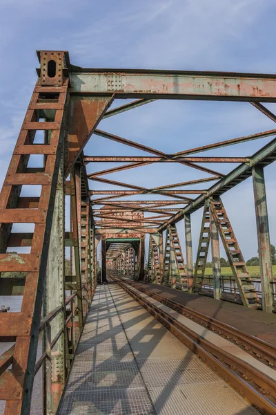 Railroad bridge Friesenbrucke close to Weener in Germany — Stock Photo, Image