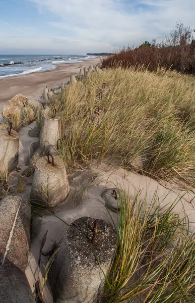 Concrete boulders at the north coast of Poland — Stock Photo, Image