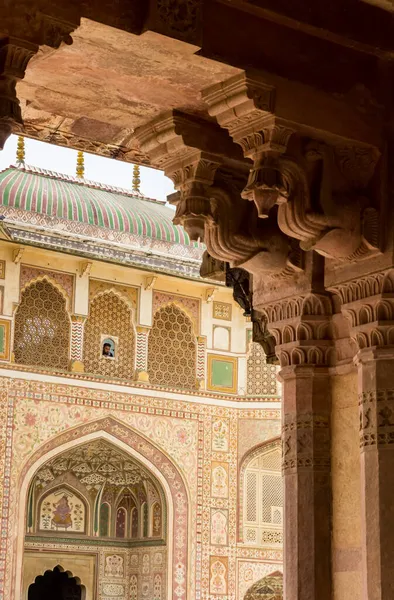 Columns Ganesh Pol Building Amer Fort Jaipur India — Stock Photo, Image